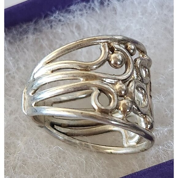 Ring Band Open Silver 20 mm wide  Size 8 1/2  7.8  gr  no Stone  Jerry Fran Harr - Picture 6 of 12